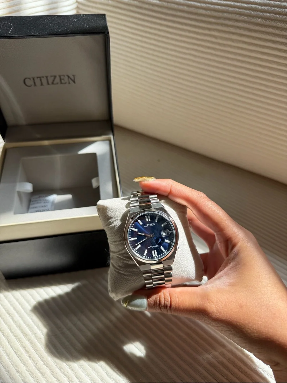 Citizen Silver Bracelet Watch with Blue Dial